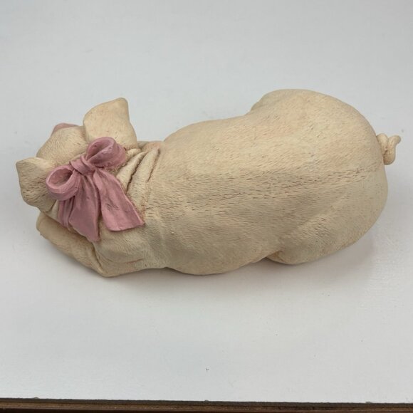 Shelf Sitter Sleeping Musical Pig Pink Bow (Frere Jacques) - Picture 7 of 7